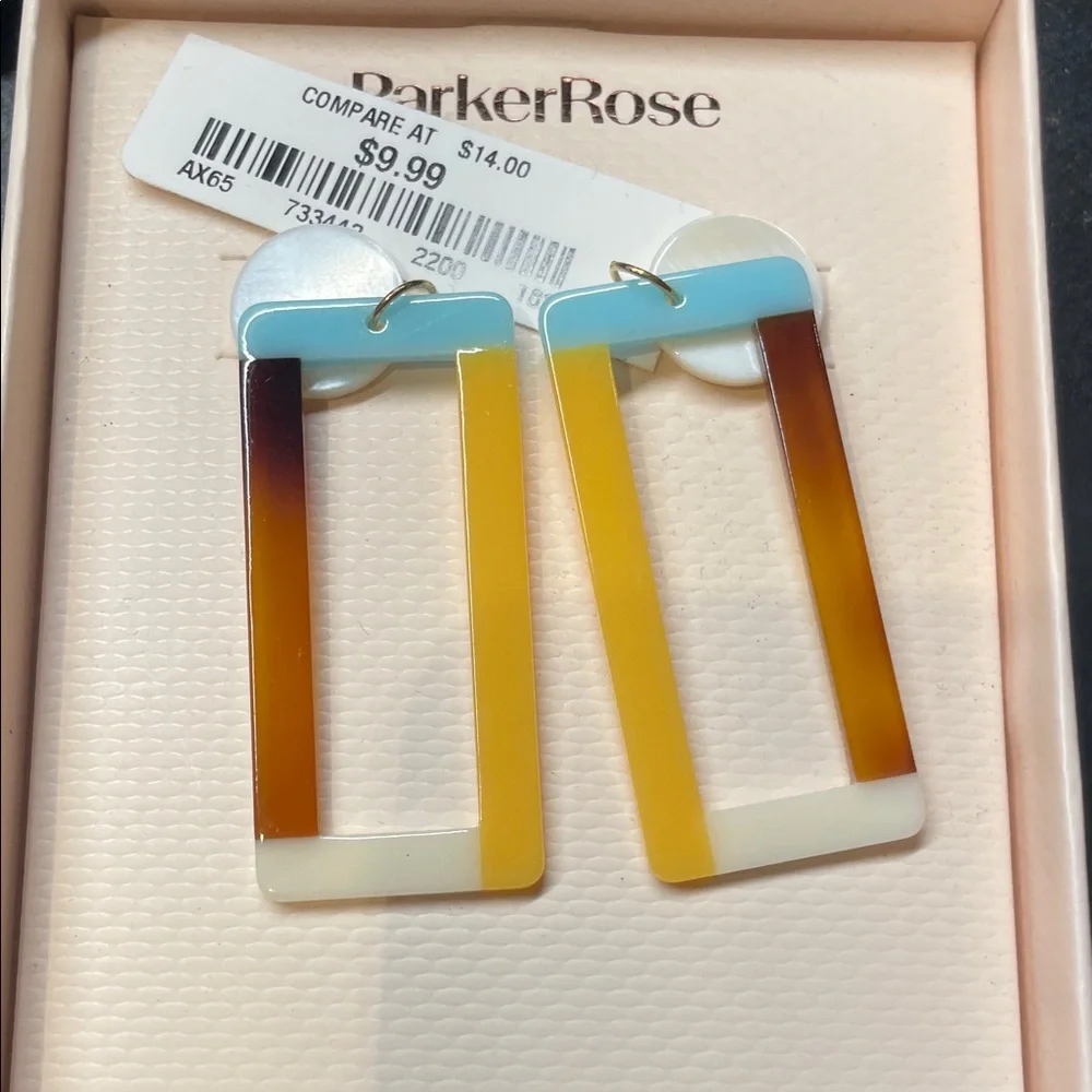 ParkerRose Multicolor Geometric Earrings
Tortoise shell mother of pearl
NIB - Picture 1 of 3